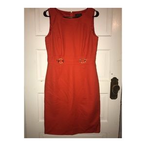 TAHARI Arthur S. Levine Orange Pique Sheath Dress
